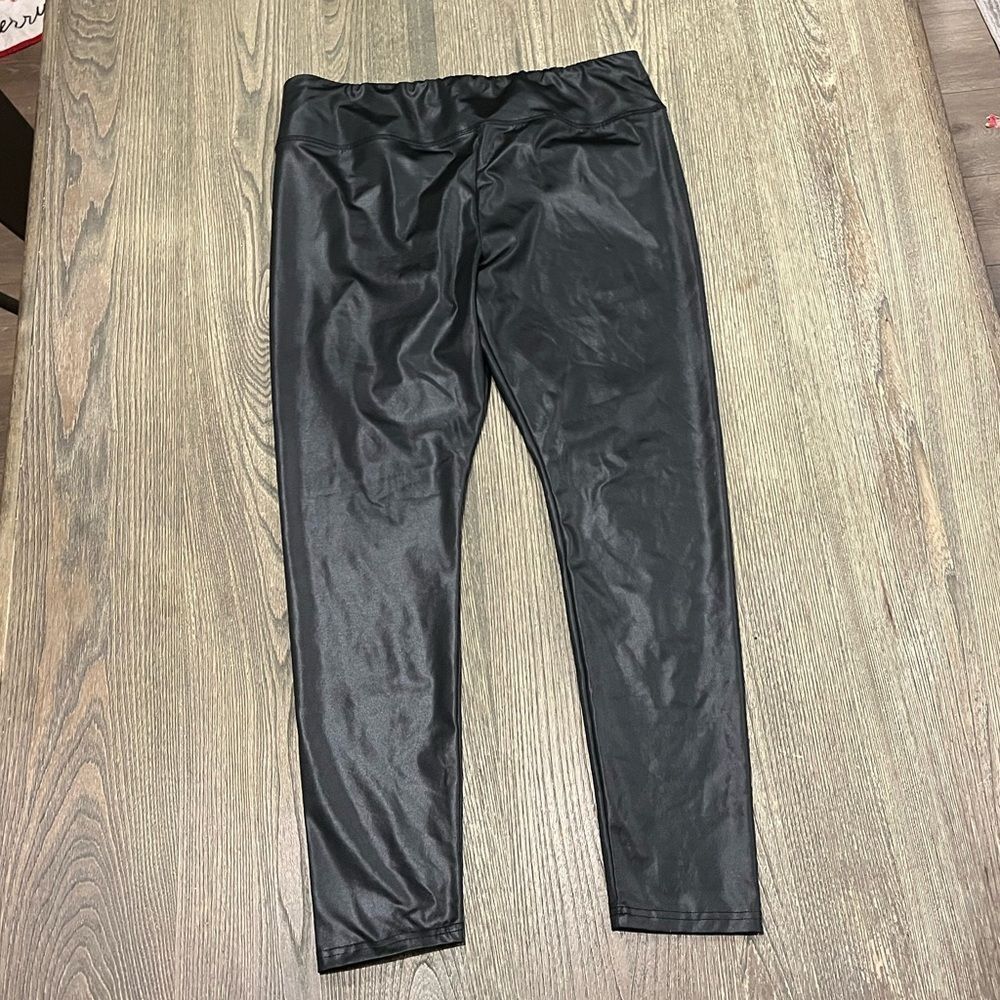 Wild Fable Leather Leggings Pants High Rise Elastic Waist Pull-On Black Size XL